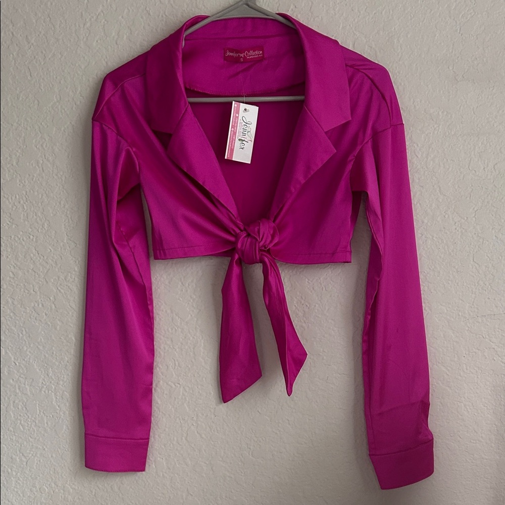 Women's Pink Chic Tie-Front Top